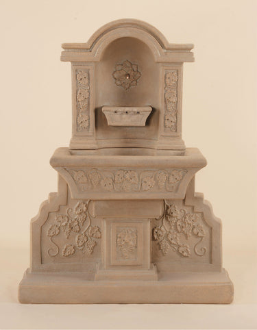 Uva Wall Cast Stone Outdoor Fountain